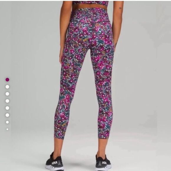 Lululemon Base Pace High Rise Floral Tight Legging Pink Purple - Picture 4 of 11